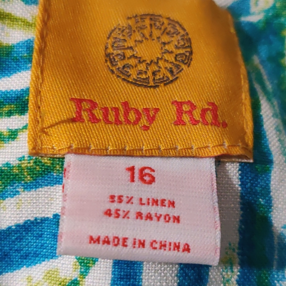 Ruby Rd. Linen Cropped Palm Leaf Printed Jacket - Picture 13 of 14